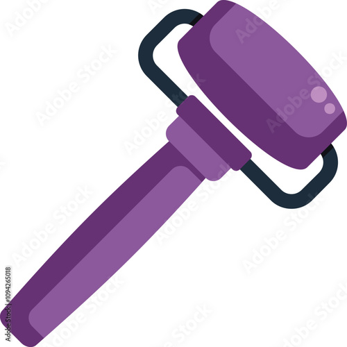 Purple jade roller massaging tool for face care routine, beauty and skincare concept