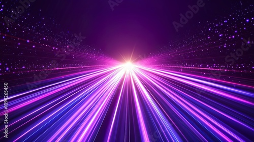 Abstract Purple and Blue Light Trails with Sparkling Dust