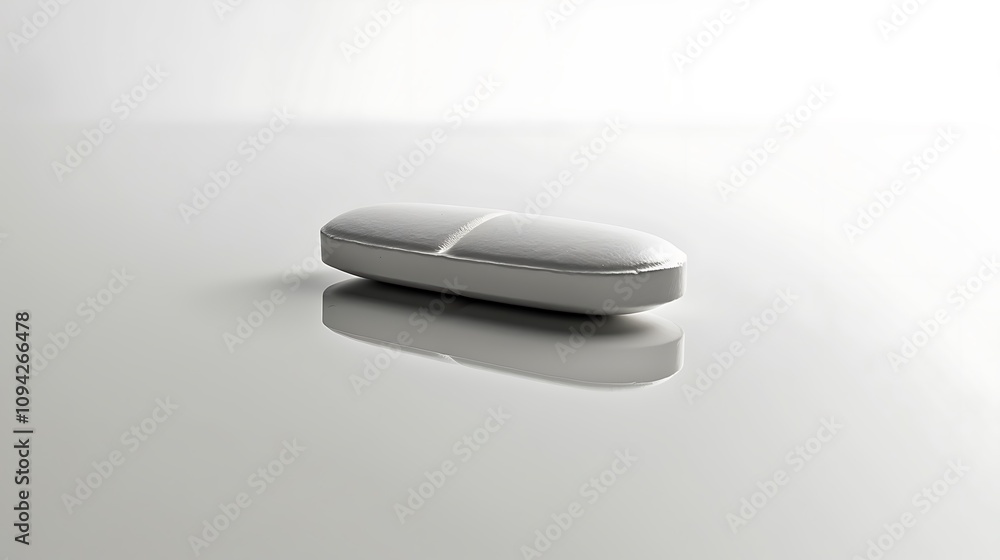 A silver tablet with a reflective surface, positioned flat on a white background. A silver tablet with a reflective surface, positioned flat on a white background.
