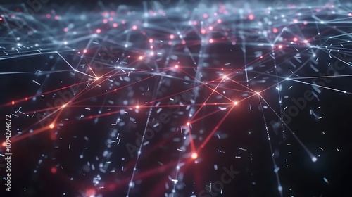 Wallpaper Mural A sleek glowing grid of interconnected nodes and bright light trails on a dark background. Torontodigital.ca