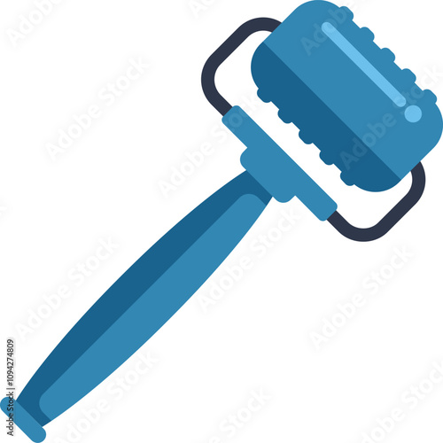Blue pumice stone with plastic handle, for removing hard skin on the feet