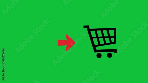 shopping cart icon and arrow for e-commerce