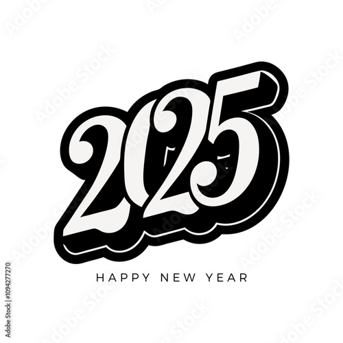 Happy New Year 2025. A Bold and Stylish Design