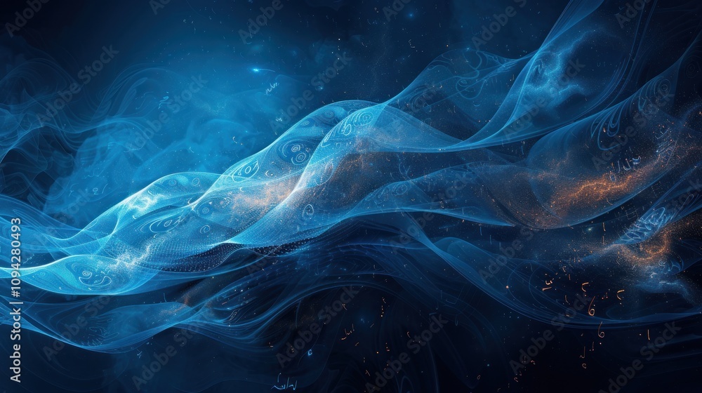 Fototapeta premium Abstract blue and orange wave.
