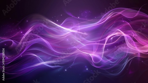 Abstract purple glowing waves.