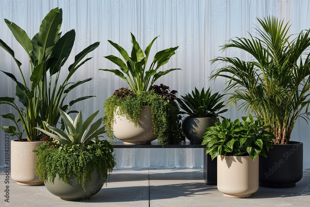 Stunning Plant Arrangement with Premium Angles on a Clear Background Stunning Plant Arrangement with Premium Angles on a Clear Background