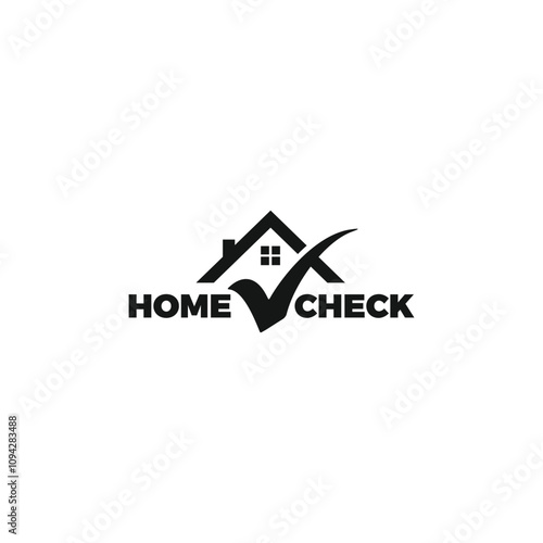 Home check logo template vector illustration