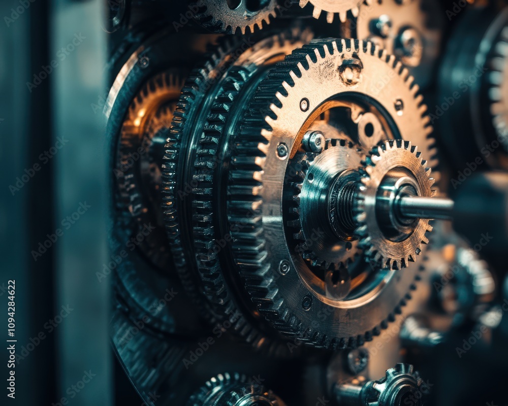 Close-up of intricate gears and mechanical components, highlighting the beauty of industrial machinery. Close-up of intricate gears and mechanical components, highlighting the beauty of industrial machinery.