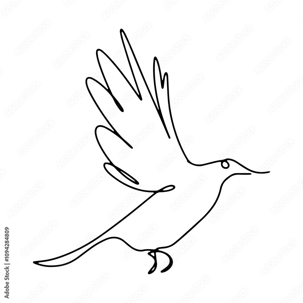 Fototapeta premium Fly Bird Graphic Design Decoration Vector Line Art