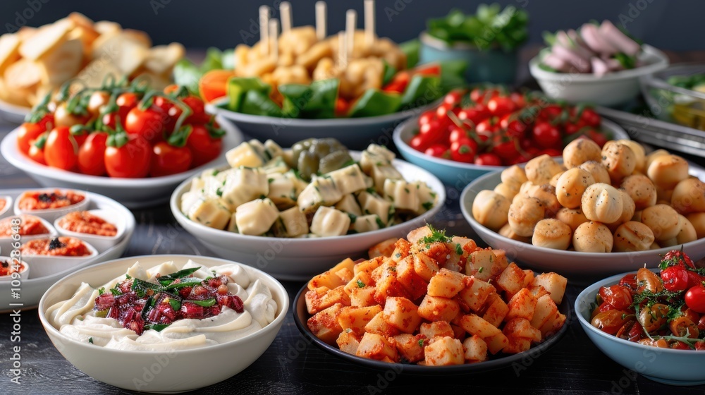 Abundant party food buffet. Abundant party food buffet.
