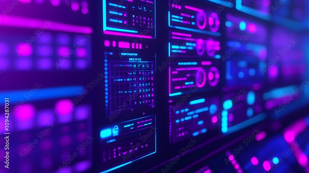 Futuristic Neon Digital Interface Futuristic Neon Digital Interface