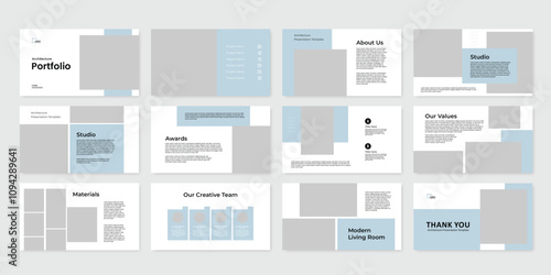 architecture interior Presentation slide design template, portfolio presentation template