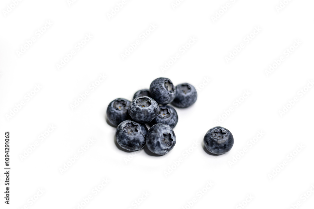 Blueberries On White Baclground Blueberries On White Baclground