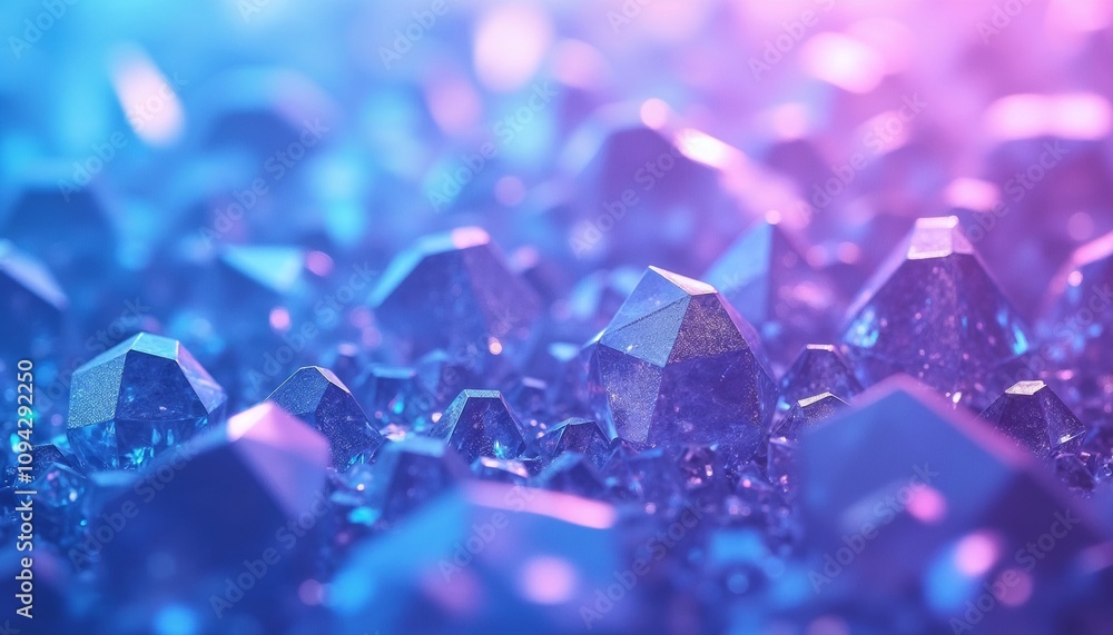 Shimmering crystals with vibrant blue and pink hues, sparkling and luxurious detail Shimmering crystals with vibrant blue and pink hues, sparkling and luxurious detail