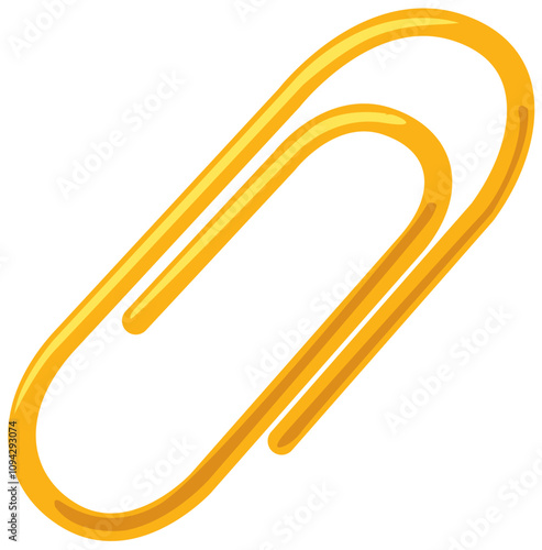 Golden Paperclip Vector Illustration
