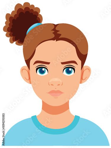 Young Girl with Curly Hair
