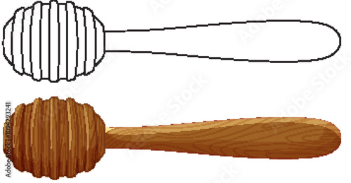 Honey Dipper Vector Illustration