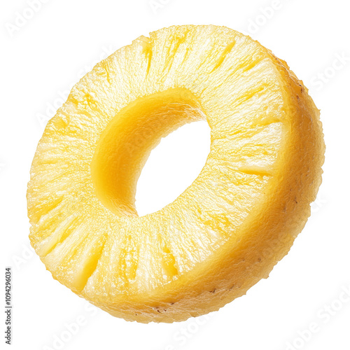 High-Quality PNG Side view of pineapple ring Isolated on White Background – High Resolution