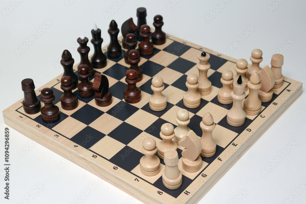 Chessboard. Chess game. Chess pieces - King, Queen, Queen, Rook, Bishop, Knight, Pawn. Board game. Chess piece icons, design, print set Chessboard. Chess game. Chess pieces - King, Queen, Queen, Rook, Bishop, Knight, Pawn. Board game. Chess piece icons, design, print set