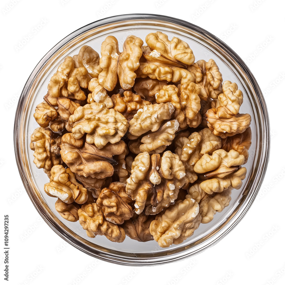 walnuts in bowl, isolated on transparent background, walnuts in bowl, isolated on transparent background,
