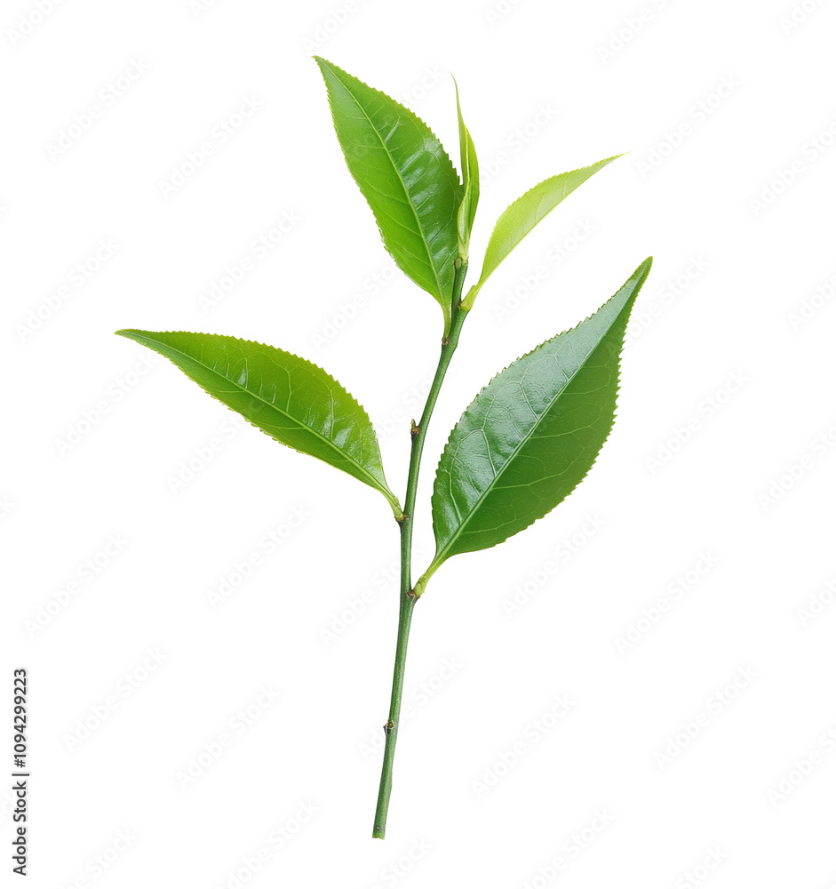 Obraz premium High-Quality PNG tea leaf Isolated on White Background – High Resolution