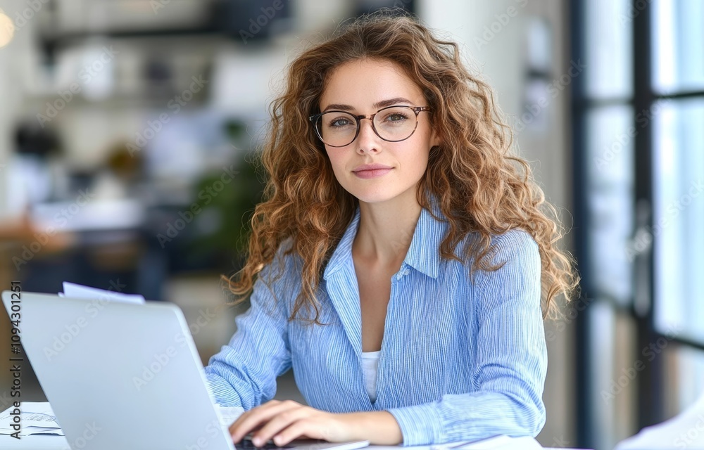 Busy Woman Manager Working with Documents and Laptop in Modern Office on Financial Data and Marketing Reports Busy Woman Manager Working with Documents and Laptop in Modern Office on Financial Data and Marketing Reports
