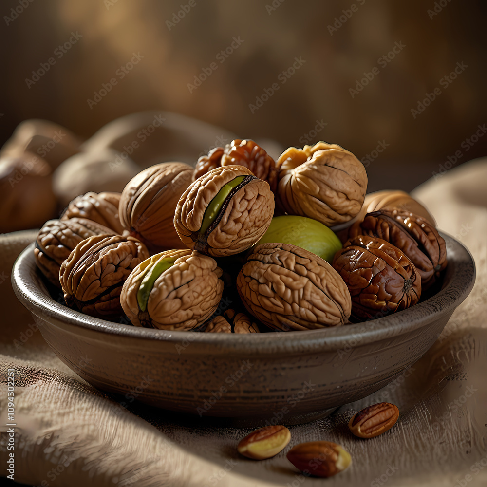 walnuts in a bowl walnuts in a bowl