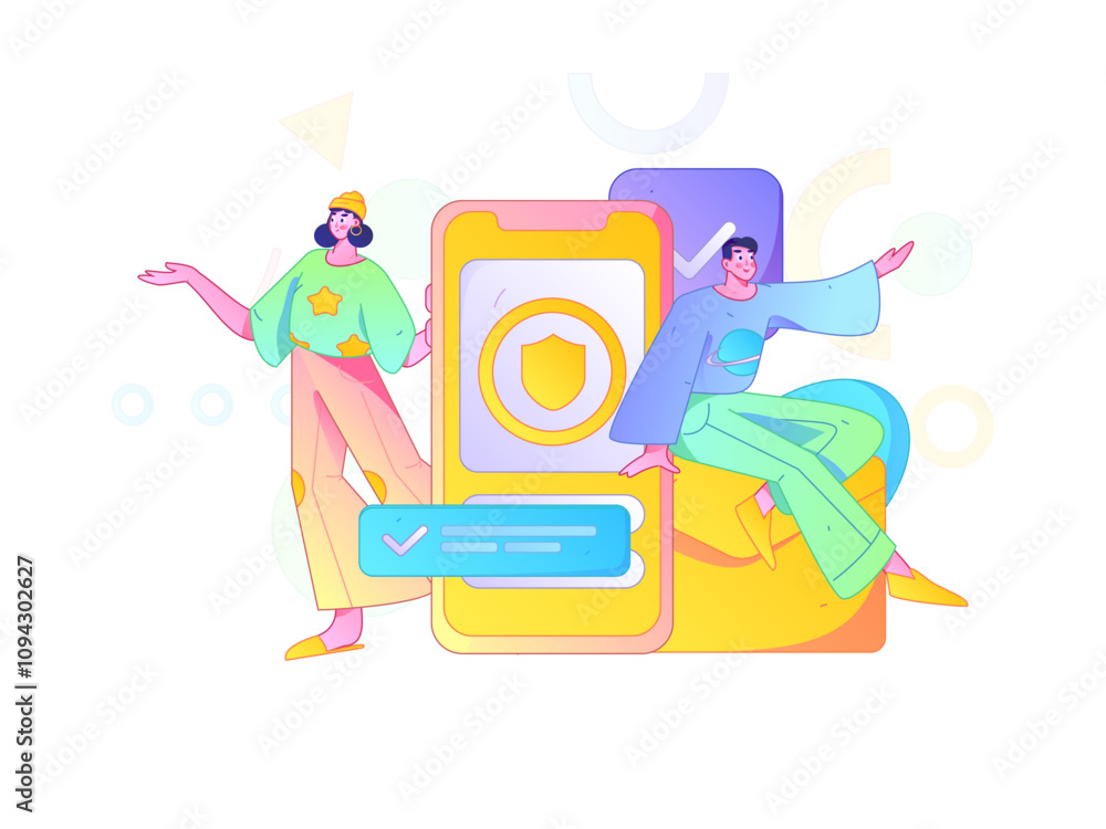 Virtual characters social communication concept business flat vector hand drawn illustration
Virtual characters social communication concept business flat vector hand drawn illustration