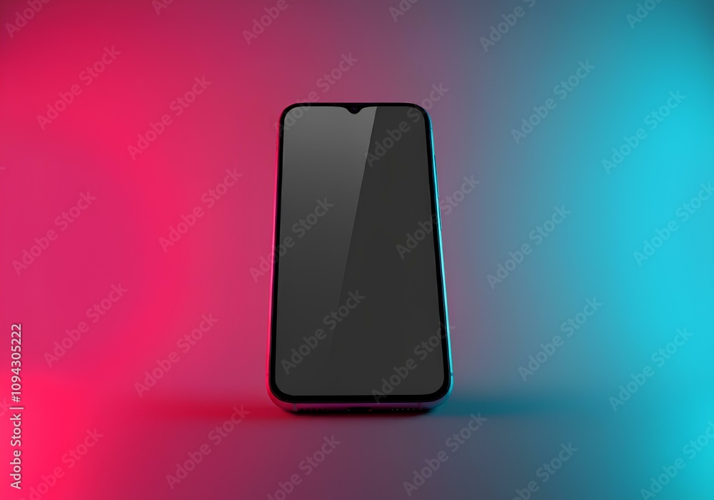 青とピンクの背景にスマートフォン|Smartphone on blue and pink background. 青とピンクの背景にスマートフォン|Smartphone on blue and pink background.