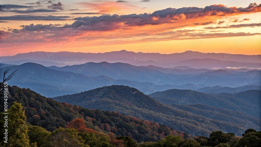 Sunset Gradient over Mountain Range, natural scenery, vibrant gradient, warm colors, sunset sky, scenic views Sunset Gradient over Mountain Range, natural scenery, vibrant gradient, warm colors, sunset sky, scenic views
