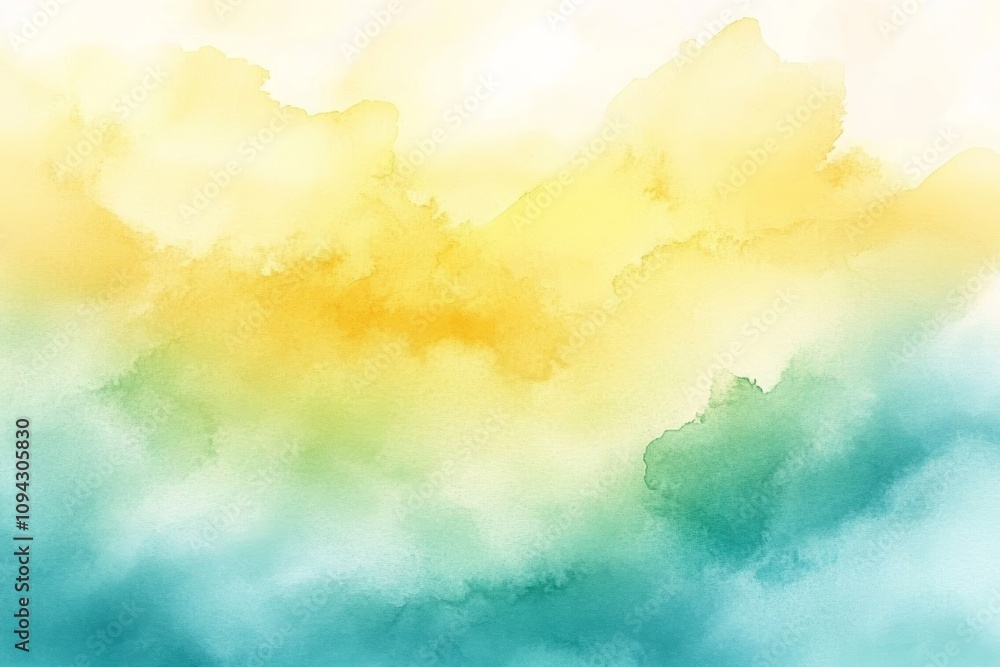 Abstract Watercolor Background with Soft Gradient in Yellow Green and Blue for Graphic Design Abstract Watercolor Background with Soft Gradient in Yellow Green and Blue for Graphic Design