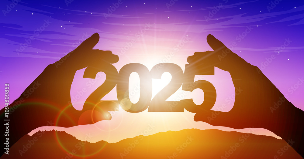 Obraz premium Happy New year 2025