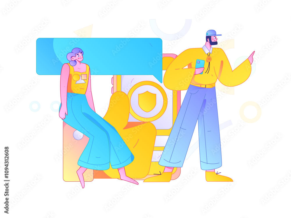 Virtual characters social communication concept business flat vector hand drawn illustration
Virtual characters social communication concept business flat vector hand drawn illustration