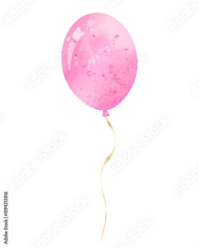 Pink balloon. Colorful Balloon for Holiday Decor, Celebration or Party