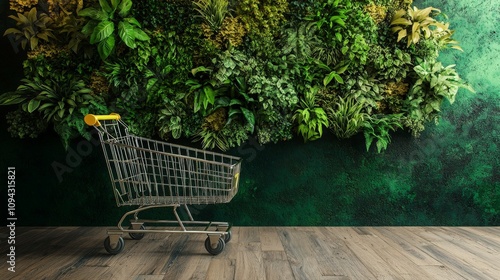 Empty Shopping Cart by Green Living Wall
