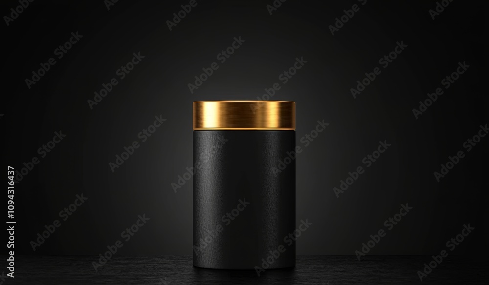 Modern Minimalist Black Gold 3D Award Trophy Elegant Podium Display with Dark Gradient Background Modern Minimalist Black Gold 3D Award Trophy Elegant Podium Display with Dark Gradient Background