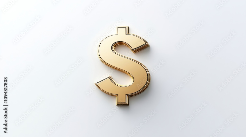 Minimalist financial services icon featuring a dollar sign, symbolizing wealth, on a white background Minimalist financial services icon featuring a dollar sign, symbolizing wealth, on a white background