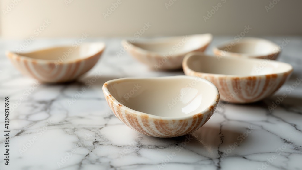 Glossy cowrie shells on a textured marble surface, enhanced by soft lighting that brings out their natural beauty and adds a sophisticated atmosphere. Glossy cowrie shells on a textured marble surface, enhanced by soft lighting that brings out their natural beauty and adds a sophisticated atmosphere.
