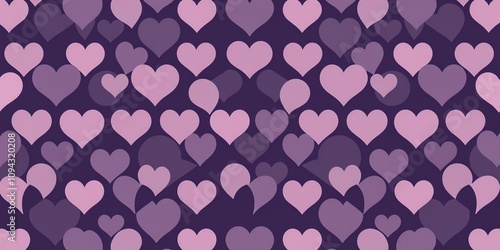 Stylized geometric patterns made up of interlocking heart shapes, Valentine's Day, card design photo