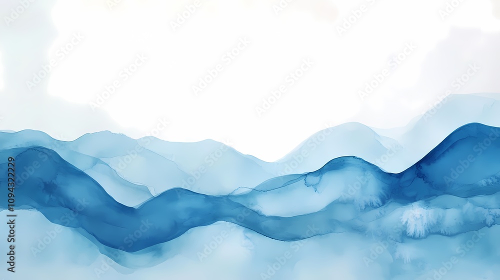Traditional Chinese watercolor blue and white silk dyed mountain illustration poster background Traditional Chinese watercolor blue and white silk dyed mountain illustration poster background