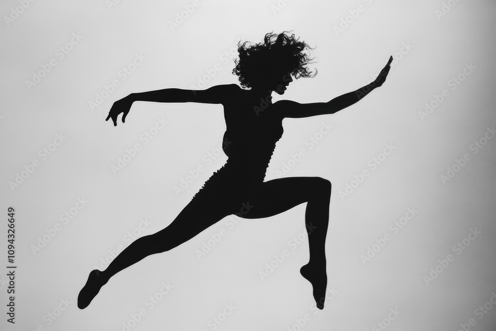 Graceful Ballet Dancer in Silhouette Pose Graceful Ballet Dancer in Silhouette Pose