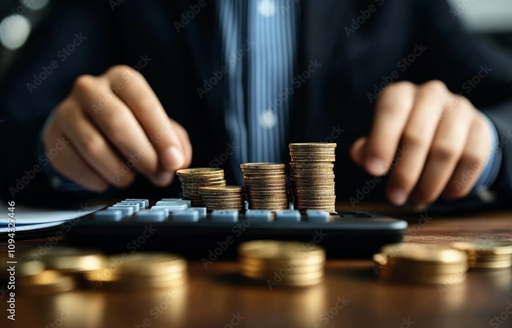 Businessman Focuses on Financial Planning and Investment Strategy for Wealth Management and Risk Analysis Businessman Focuses on Financial Planning and Investment Strategy for Wealth Management and Risk Analysis