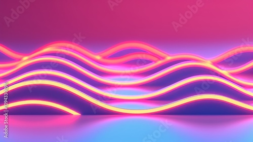 Abstract neon wave patterns on a vibrant background.