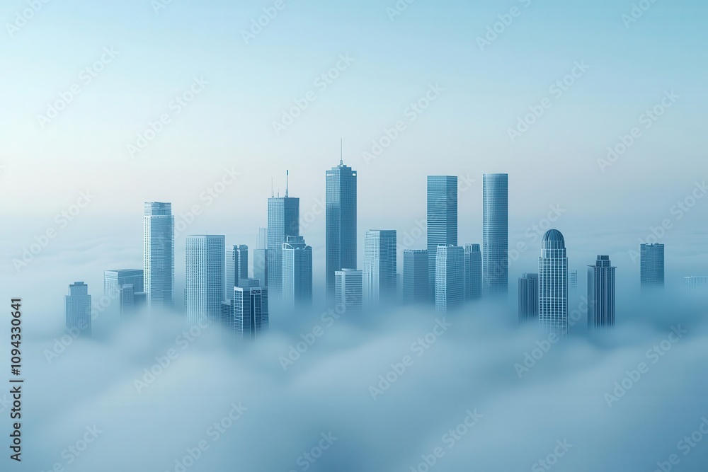 City under a blanket of smog, urban pollution, showing air quality and environmental health City under a blanket of smog, urban pollution, showing air quality and environmental health