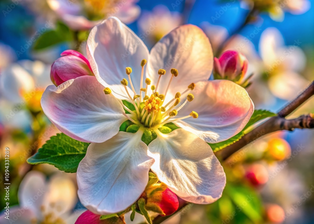 Obraz premium Close-up Apple Blossom Spring Bloom, Floral Detail