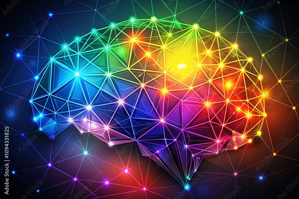 Colorful shapes visualize the dynamic interplay of brain activity. Colorful shapes visualize the dynamic interplay of brain activity.