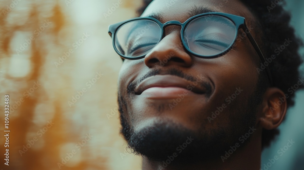 Person with a gentle smile, quietly enjoying a moment of calm Person with a gentle smile, quietly enjoying a moment of calm