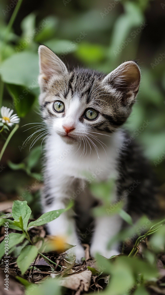 Fototapeta premium cute cat kitten fluffy furry background