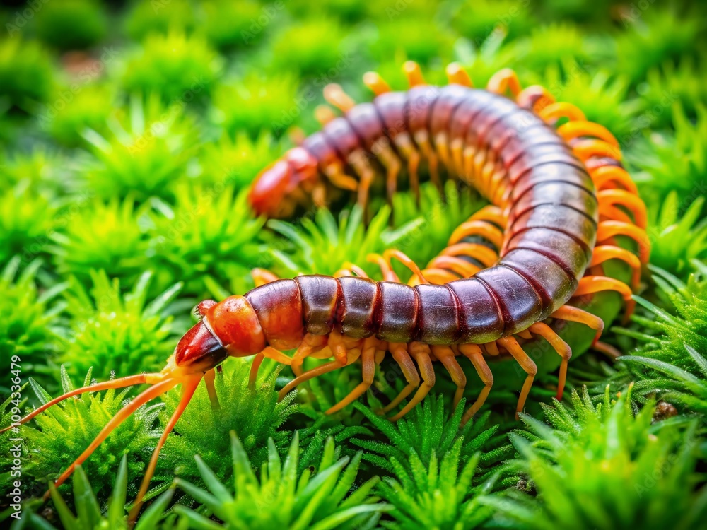 Drone Shot Centipede in Grass Close-Up Nature Photography Drone Shot Centipede in Grass Close-Up Nature Photography