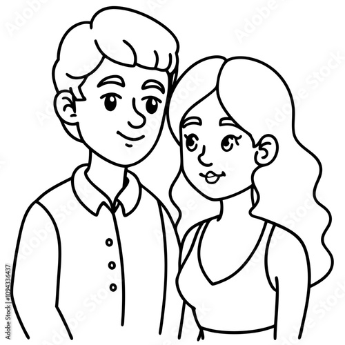 couple reconciling cartoon illustration